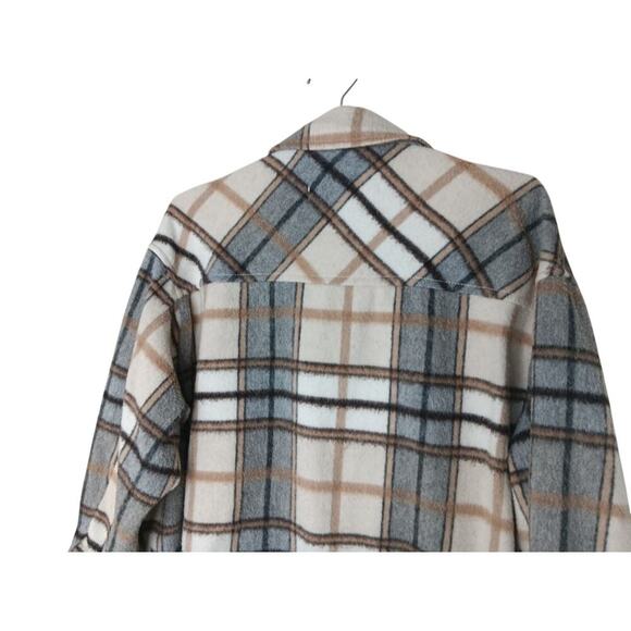 Zara Plaid Shirt Jacket Shacket Oversized Long Sleeve Button Up Womens - Picture 10 of 11